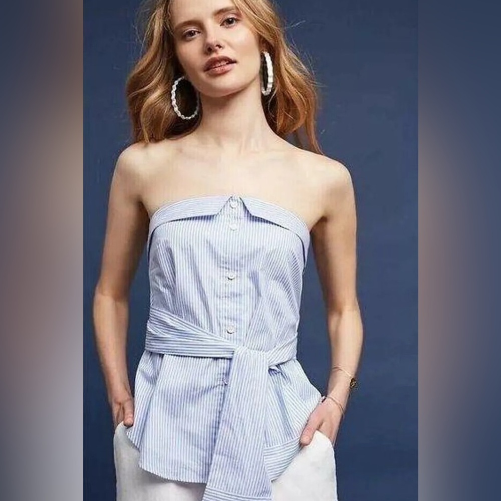 NWOT Anthropologie Maeve Alanna Strapless Top